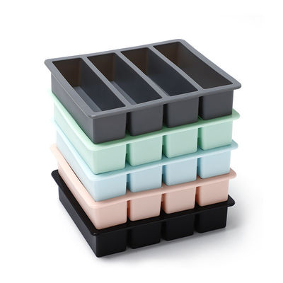 Multikolor 4 Gitter Eiswürfel Trays Formen mit Lebensmittel Silicone Material 17*14.3*3.6cm