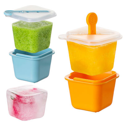 Silikon Quadrat Eiswürfel-Tray Form machen mit Deckel 6PACK Kühlschrank Zubehör