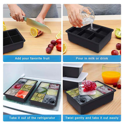 Eisformung Funktion Quadrat Silikon Eiswürfel Trays Set für Whisky Cocktails Bourbon