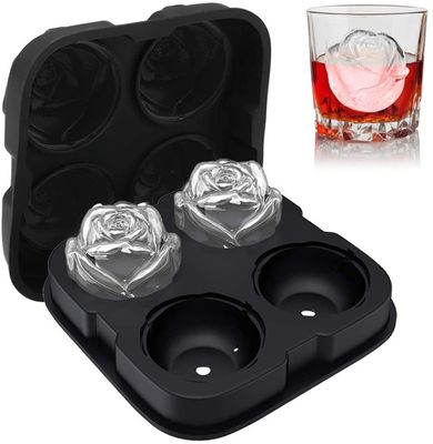 Silikon Rose Eiskugel Maker Einfache Freisetzung Großer Eiswürfel für Cocktail Snack Trays