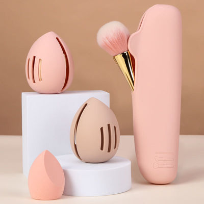 Gemachte, umweltfreundliche, weiche Silikon-Make-up-Schwamm-Blender-Halter-Box für Kosmetikreisen