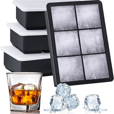 Quadratische Eiswürfel Trays Set BPA-freie wiederverwendbare Schimmel für Whisky Cocktails Bourbon Probe