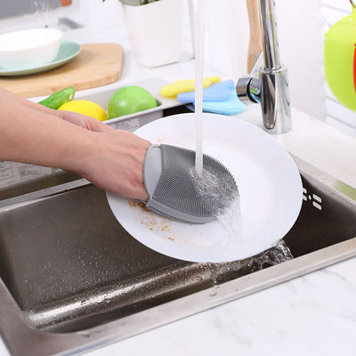 Doppelseitige Silikon-Sponge Spülbürste für staubfeste Küchenreinigung