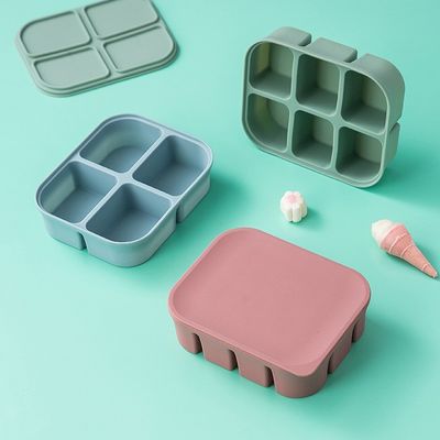 Silikon Babyfutterbehälter Rechteckform Mikrowelle sicher BPA-frei Wiederverwendbar