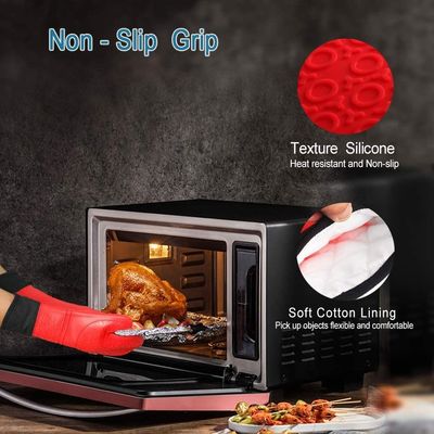 Doppelöfen-Mantel für die Küche Grill Kochen Backen Hitzebeständige Silikonhandschuhe
