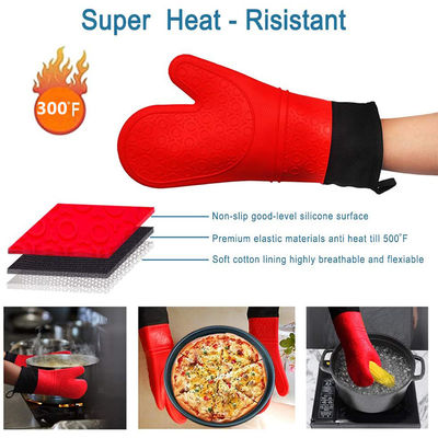 Doppelöfen-Mantel für die Küche Grill Kochen Backen Hitzebeständige Silikonhandschuhe