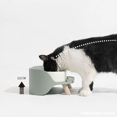 NO Zeit Einstellung Erhöhte Keramik-Haustier Schüsseln für Katzen und Hunde Custom Porzellan-Fütterungen