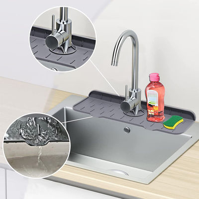 Home Küche Tischgeschirr Schwarz Silikon Waschbecken Spritzschutz mit Wasserabsorptionsdesign