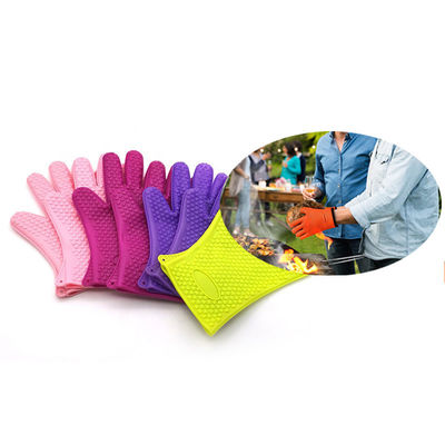 Logo kundenspezifische Hitzebeständige Silicone Kochhandschuhe für Heiztopfhalter in der Küche