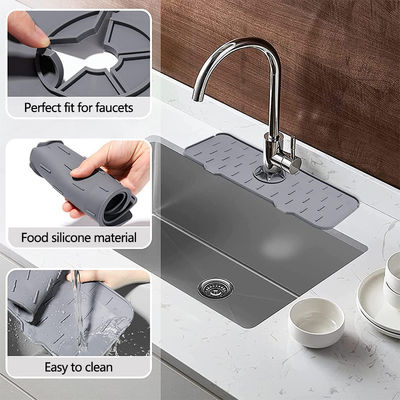 Home Küche Tischgeschirr Schwarz Silikon Waschbecken Spritzschutz mit Wasserabsorptionsdesign