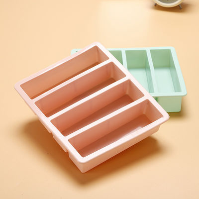 Multikolor 4 Gitter Eiswürfel Trays Formen mit Lebensmittel Silicone Material 17*14.3*3.6cm