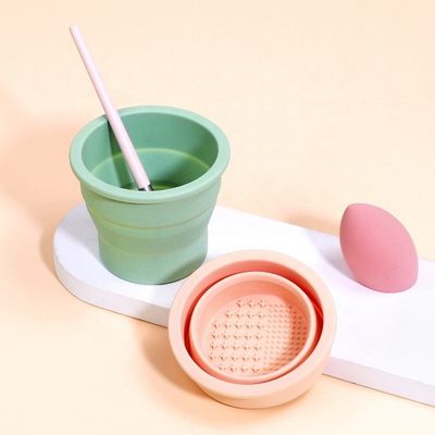 Schönheits-Eier-Reinigungswerkzeug Wellfine Silikon Klappbürste Reiniger Becher für die Schönheitspflege