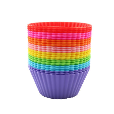 24 Stück / 12 Stück Verpackung Customized Logo akzeptabel Silikon nicht klebend Cupcake Liner für die Party