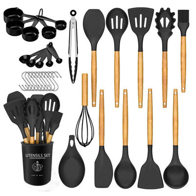 24 Stück nicht klebendes Holzgriff Silikon Küchengadget-Set mit individuellen Optionen
