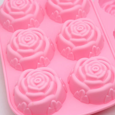 Schokoladenform für Silikonkuchen Dekoration Backen in Rose Red 3D