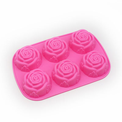 Schokoladenform für Silikonkuchen Dekoration Backen in Rose Red 3D