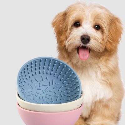 Runde Silikon-Hunde-Tasse Langsamer Speiser für gesunde Ernährung Interaktiver Speiser