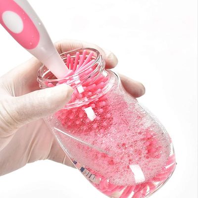 Silikon Flaschenreinigungsbürste mit Nippelreiniger für Babyflaschen 10.4*2.2 in /26.5*5.8