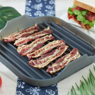 Nachhaltige Silikon Speck Backpfanne für Mikrowelle und Ofen Kochen Grau oder Custom