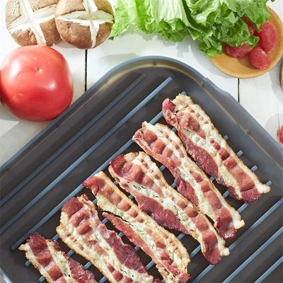 Nachhaltige Silikon Speck Backpfanne für Mikrowelle und Ofen Kochen Grau oder Custom