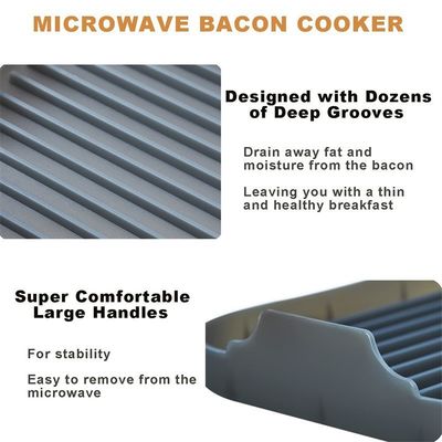 Nachhaltige Silikon Speck Backpfanne für Mikrowelle und Ofen Kochen Grau oder Custom